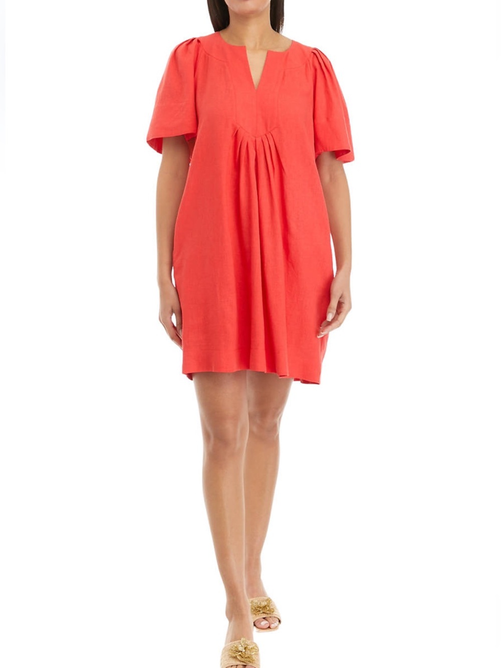 Philosophy NWT❗️Vibrant Red Flutter Sleeve Dress Linen